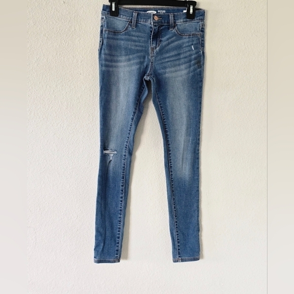 Old Navy Jeans Junior Sz 14 Blue Rockstar Skinny Mid Rise Light Wash 28x26 - Picture 2 of 9